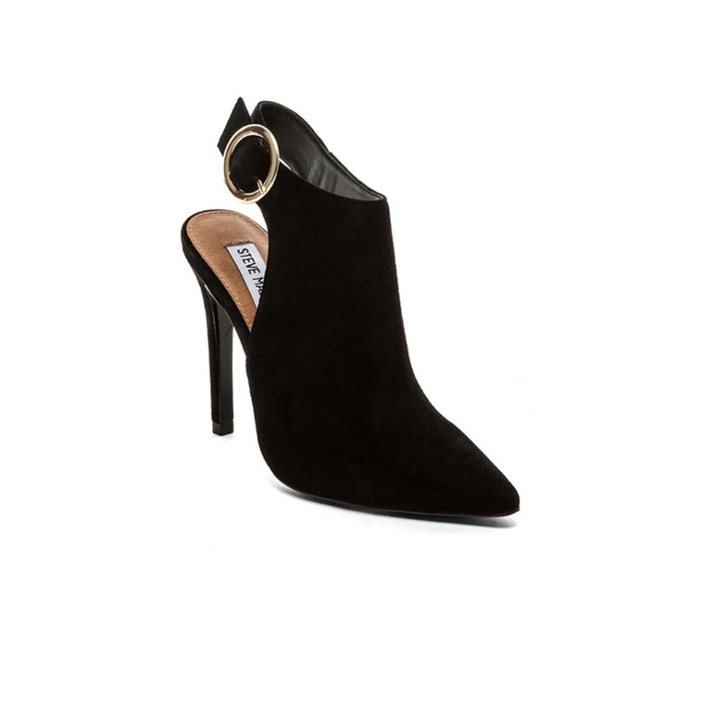Steve Madden "Pointer" Black Suede Heeled Bootie - image 1